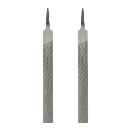 HARFINGTON 2pcs Flat Coarse Cut File 6" Double Cut Teeth High Carbon Steel Hand Rasp File without Handle for Metal Wood Deburring Removing - size: 6", style: Coarse