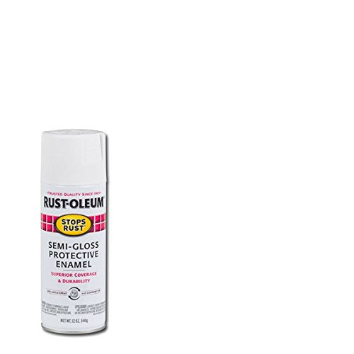 Rust-Oleum 7797830 Stops Rust Spray Paint, 12 oz, Semi-Gloss White (Pack of 4) - color: Semi-Gloss White, size: 12 Ounce (Pack of 4)