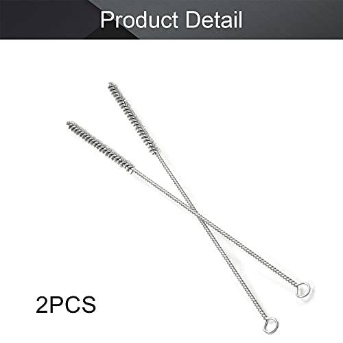 Utoolmart Steel Wire Cleaning Brush, Spiral Power Tube Brush, Steel Wire Tube Brush Cleaning Tool, Tube Bottle Brush, 0.3-inch Diameter 12-inch Length, 2pcs - color: 2pcs, size: 0.8cm