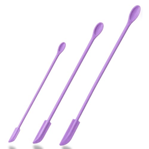 3 Pack Silicone Makeup Spatula Set, Mini Cosmetic Cream Scraper Tools
