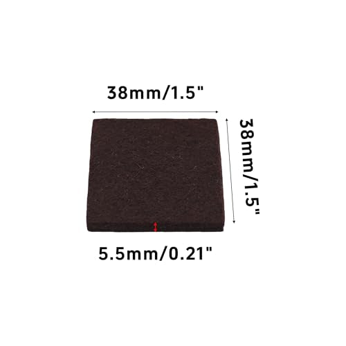 16PCS 1.5 x 1.5 Inch Square Felt Pads, Soft Adhesive Non-Slip Backed Felt, Cuttable Floor Protectors for Furniture Legs, Brown Anti Scratch Furniture Pads - size: 1.5 x 1.5 Inch