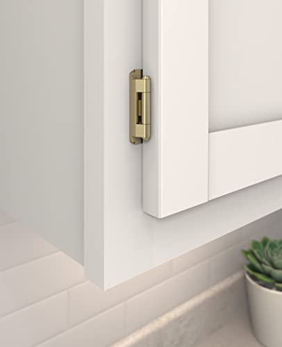 Amerock 1 Pair 1/2" Overlay Golden Champagne Partial Wrap Cabinet Hinge - color: Golden Champagne, size: 1/2 Inch (13 mm) Overlay