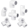 Xuniea 42 Pieces 1 Inch PVC Pipe Fittings Elbow Set Tent Connection Tee Heavy Duty PVC Elbow Fittings for Greenhouse Shed Pipe, Furniture Build and More - size: 1 Inch