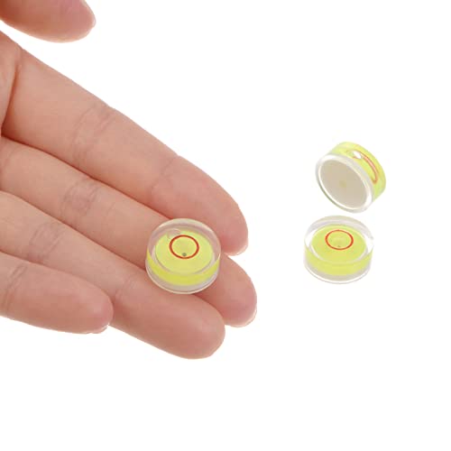 HARFINGTON 3pcs Round Bubble Level 15x6mm Mini Circular Bullseye Spirit Levels for Leveling Camera Tripod Telescope Workshop Turntable Pictures Frame, Yellow - color: Yellow (Red Circle), size: 15x6mm