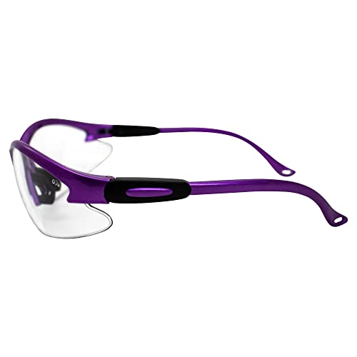Global Vision Cougar Safety Glasses Nurses Dental Assistant Glasses Shooting Glasses for Women Men Clear Lens (Purple) - color: Purple