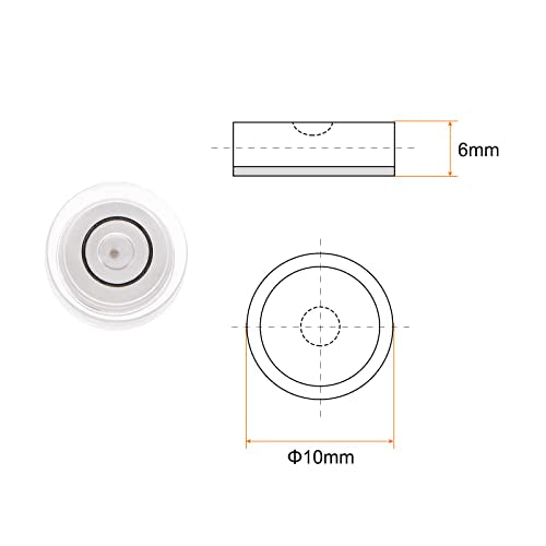 HARFINGTON 3pcs Round Bubble Level 10x6mm Mini Circular Bullseye Spirit Levels for Leveling Camera Tripod Telescope Workshop Turntable Pictures Frame, White - color: White (Black Circle), size: 10x6mm