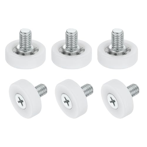uxcell 6Pcs 19mm Drawer Rollers,M6x0.33 Thread Plastic Positioning Pulley | Flat Surface Small Drawer Pulley Bearing Replacement Wheel for Furniture Parts Cabinet Cupboard Slides - size: 19mm M6 x 0.33"