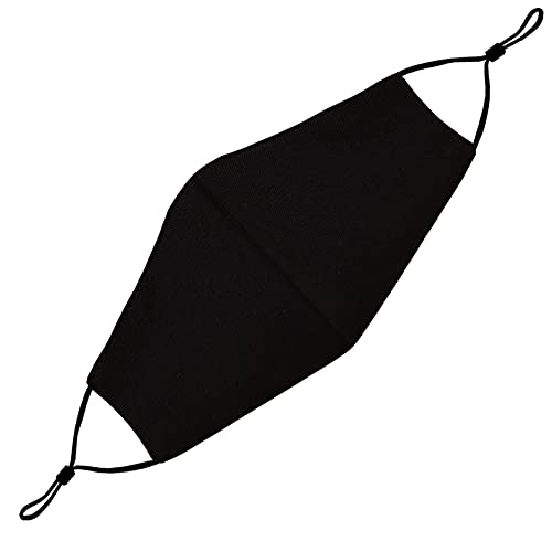 Washable Face Mask with Adjustable Ear Loops & Nose Wire - 3 Layers, Made in USA - color: Solid - Black