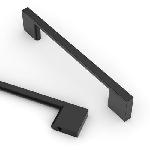 Asidrama 10 Pack 5 Inch(128mm) Matte Black Kitchen Cabinet Handles, Cabinet Pulls Kitchen Cabinet Hardware for Cupboard Drawer Pulls - color: Matte Black, size: 5" Hole Center(128mm), style: 10 Pack