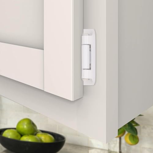 50 Pack (25 Pairs) 1/2 Inch Partial Overlay Cabinet Hinges White Self Close - color: White, size: 50 Pack (25 Pairs)