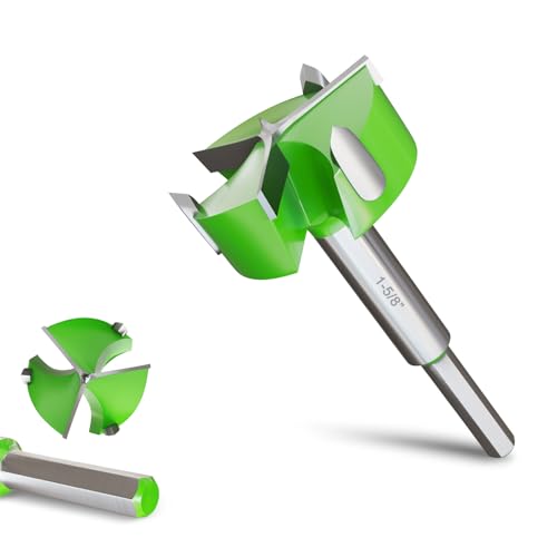 Forstner Drill Bit 1-5/8"(42mm), Triple Flute Tungsten Carbide Tipped - size: (1-5/8" 42mm)