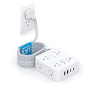 PD30W USB C Power Strip Surge Protector 10Ft, 1080J Desk Charging Station - color: White&Gray, size: 10ft