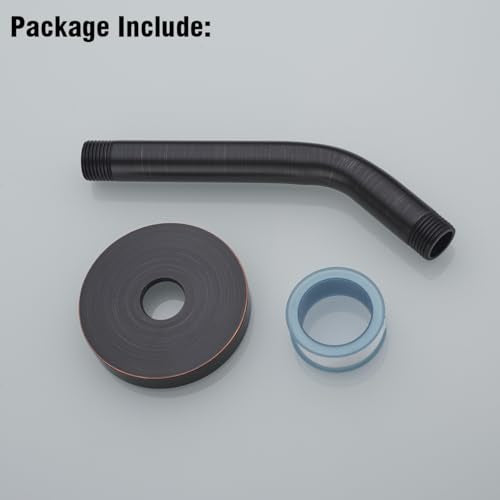RANDOM Shower Arm with Flange Oil Rubbed Bronze 6 Inches Wall Mount Angle Shower Head Extension Arm For Fixed Shower Head Stainless Steel.RD91018-6ORB - color: 6″ Oil Rubbed Bronze(Round Flange)