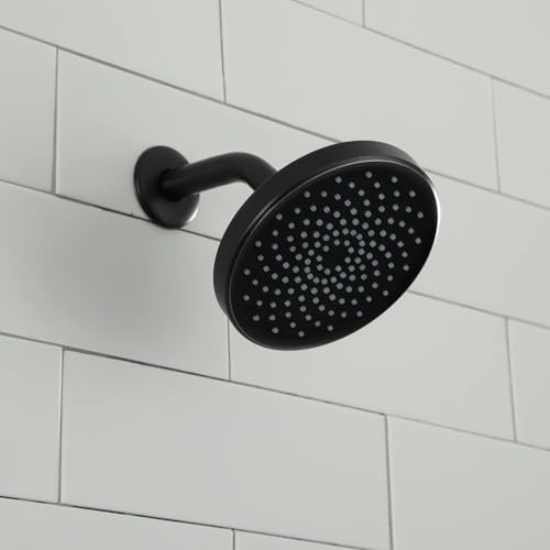 High Pressure Shower Head - 4.7“ Powerful Bathroom Pressure Boosting Rain Showerhead - Perfect Universal Replacement for Rainfall Shower Heads (Black) - style: 1 Pack Black