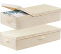punemi 6 in Tall Under Bed Storage, Wedding Dress Box, 2 Pack, Beige - color: Beige, size: 2 Pack-6 inch Tall-Structured