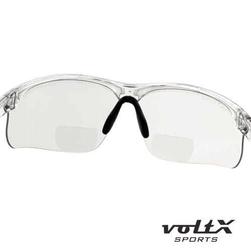 voltX ULTIMATE SPORTS Clear Bifocal Reading Safety Glasses +1.5 Dioptre - color: Clear Frame/Clear Lens, size: +1.5 Dioptre