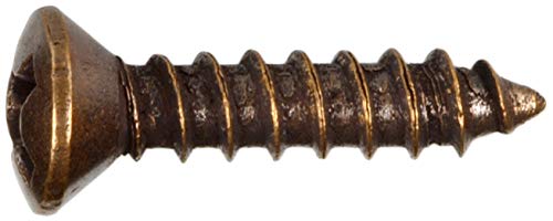 Hillman Sheet Metal Screws, #6 x 5/8in, 40 Pack, Antique Brass