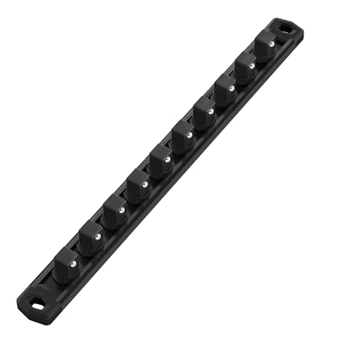 WORKPRO Magnetic Socket Organizer, Heavy Duty 1/2-Inch Drive Socket Rail - color: Black, size: 1/2" DR
