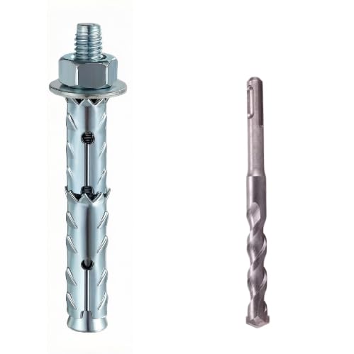 3/8×4" Heavy Duty Hollow Wall Anchors, Through-Hardened Expansion Screws for Hollow Brick, Lightweight Brick and Porous Block, 15 PCS,Includes Impact Drill Bit - size: 3/8×4"