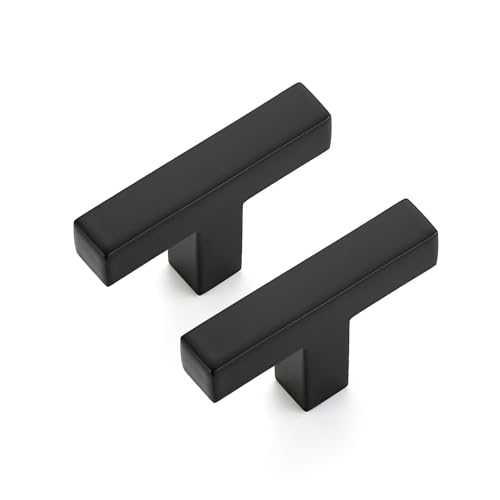Ravinte Matte Black Cabinet Handles Solid Cabinet Pulls Single Hole, 5 Pack | Zinc Alloy, Slim Square Bar Grip, Smooth Drawer Pull Feel, Kitchen Cabinet Update, For Cupboards, Dressers, Drawers, Hardware - color: Black, size: Single Hole
