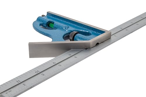 PEC Tools 2-Piece Combination Square, 12" Machinist Blade, Made in USA - color: 4R, size: 12"
