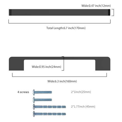 Matte Black Cabinet Pulls and Handles, 6.3 Inch, 10 Pack - color: Matte Black, size: 6.3"/160MM Hole Center