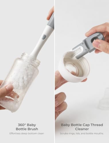 Termichy Baby Bottle Brush Set: 2 Pack Kit 360° Clean All Feeding Essential
