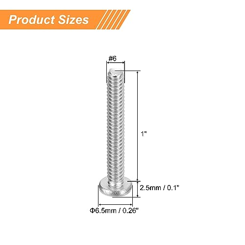uxcell #6-32x1 Pan Head Machine Screws 304 SS Phillips Drive, 25 Pack - size: #6-32x1"