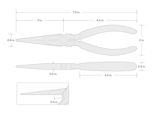 TEKTON 7 Inch Smooth Jaw Long Nose Pliers | PGF15007 - color: Smooth Jaw, size: 7 Inch Straight