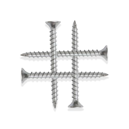 M3.5×50mm Wood Screw 70PCS Silver Drywall Screws Flat Head Phillips Drive Screws Set Zinc Plated Coarse Thread Ideal for Furniture, DIY & Home Repair - size: 50mm-150pcs