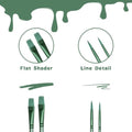 Acrylic Paint Brush Set, 6 pcs Watercolor Brushes, Painting Brush Nylon Hair Brushes for All Purpose Oil Watercolor Painting Beginner Kits (6, Green) - color: Green