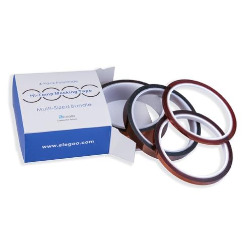 ELEGOO High Temp Tape, 4 Pack Polyimide High Temperature Resistant Tape