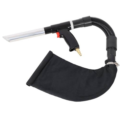 2-in-1 Pneumatic Air Vacuum & Blow Gun Kit with Dust Bag, Air Blow Gun Vacuum Tool for Dust Cleaning, Inflation & Workshop Use, Includes Aluminum Tube, L‑Shaped Hose, Brushes & 1/4‑18 NPT Fitting