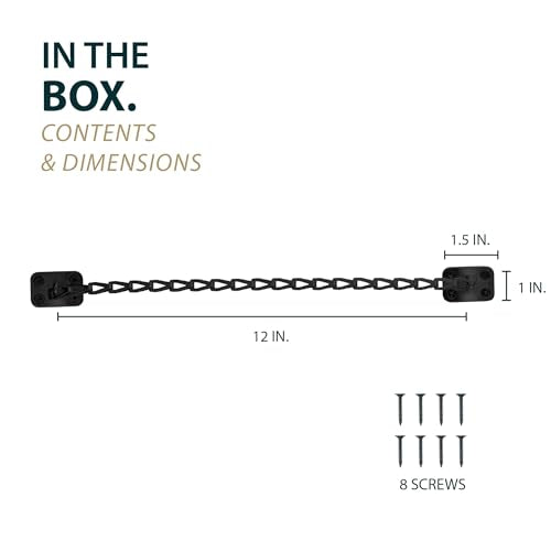 Mega Handles Transom Chain 12-Inch Matte Black (3-Pack) - Window Restraint - color: Matte Black, size: 3 Pack