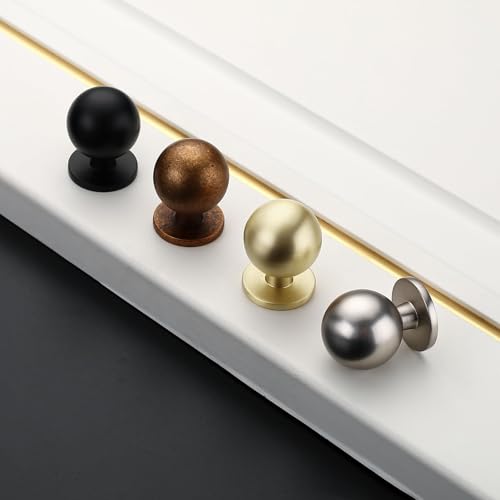 Asidrama 6 Pack Brushed Brass Kitchen Cabinet Knobs, Cabinet Knobs Kitchen Cabinet Hardware for Cupboard Drawer Knobs Dresser Knobs - color: Brushed Brass, style: 6 Pack