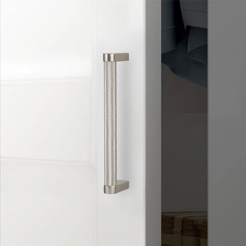 10 Pack 5 inch(128mm) Brushed Satin Nickel Kitchen Cabinet Handles Knurled Cabinet Pulls Silver Drawer Pulls Kitchen Cabinet Hardware Handles Drawer Pulls Dresser Handles - color: Brushed Satin Nickel, size: 5" Hole Center（128mm）