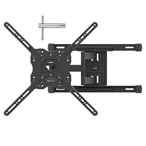 Amazon Basics Full Motion TV Wall Mount with Horizontal Post Installation Leveling for 32" to 86" TVs, Black - style: Full Motion Articulating