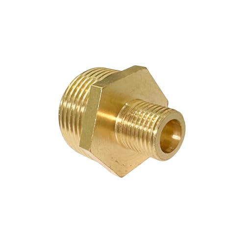 3/4" x 1/4" Male Threaded Hex Nipple Reducer Brass NPT Pipe Fitting Adapter Straight Connectors Pack of 2 - size: 3/4" x 1/4" -2 Pack