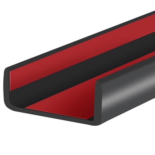 Rubber Edge Trim, 1-1/2 inches Self-Adhesive U Channel Edge Protector for Woods, Flexible U Shaped Peel and Stick Edge Banding, Edge Guard, Fit 1.5"(38mm), 20Ft, Black - size: Fit 1-1/2"- L20‘
