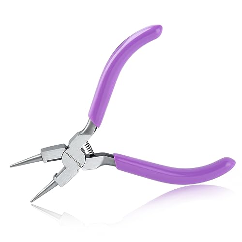 SPEEDWOX Mini Round Nose Pliers With Cutter - Wire Looping and Bending Tool for Jewelry Making - Small Micro Pliers With Looper - style: Round Nose Pliers with Cutter