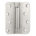4 Inch Self Closing Door Hinges, 2 Pack, 304 Stainless Steel Spring Hinges - style: S hole - 5/8'' Corners