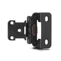 Matte Black Kitchen Cabinet Hinges, 1/2” Overlay, 4 Pack - color: Matte Black