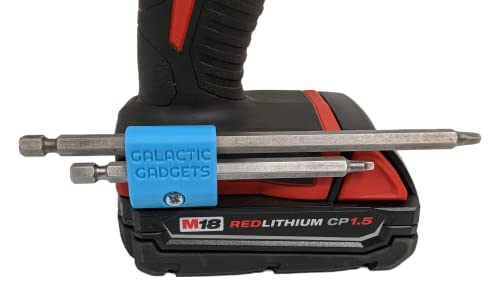 Magnetic Bit Holder for Milwaukee M18 Drill & Impact Driver - Open-Ended Pass-Through for Long Bits (Blue) - Galactic Gadgets - color: Blue