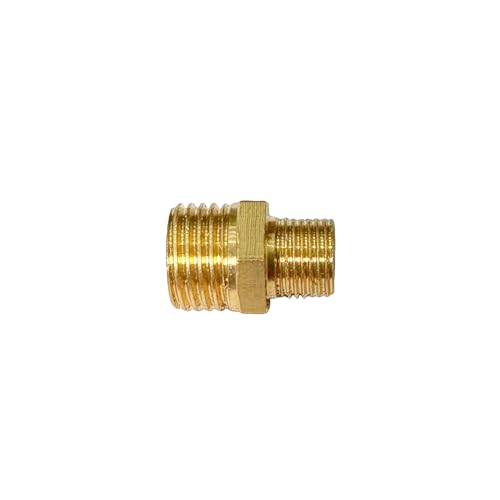 1/4" x 1/8" Male Threaded Hex Nipple Reducer Brass NPT Pipe Fitting Adapter Straight Connectors Pack of 5 - size: 1/4" x 1/8" -5 Pack