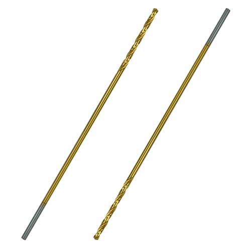 Greycore Tools 1/8 Inch x 6 Inch Cobalt Aircraft Extension Bit – 2 Pack M35 Cobalt Drill Bit, Industrial Titanium Coating – Drill Bits for Steel, Hard Metal, Cast Iron, Wood, Plastic (1/8" x 6") - size: 1/8" x 6", style: 6" Length