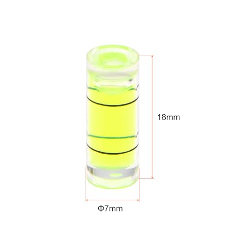 HARFINGTON 6pcs Small Cylindrical Bubble Level Vials 7x18mm PMMA Mini Horizontal Bubble Spirit Level Measuring Layout Tools for RV TV Picture Frame Hanging Tool Leveler - size: 7x18mm