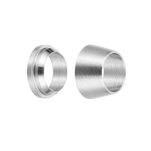 PATIKIL 1/4" Tube OD 304 Stainless Steel Compression Tube Fitting Sleeve, 20 Pack Double Ferrule Ring Tubing Fitting Assortment Kit, Silver - size: 0.25 Inch