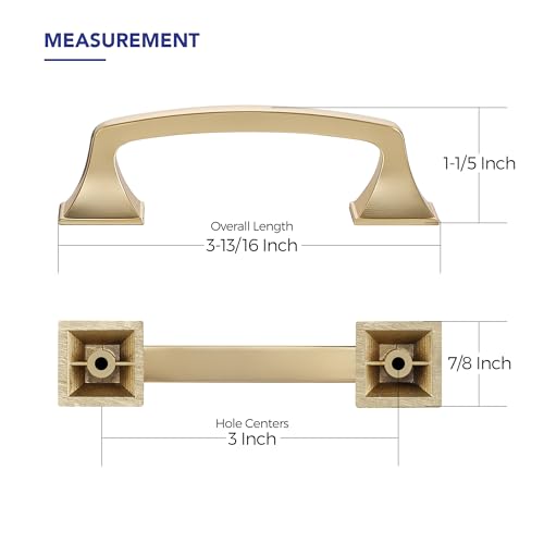 30 Pack Kitchen Cabinet Handles 3 Inch Champagne Bronze Cabinet Pulls - color: Champagne Bronze, size: 3 Inch Hole Centers