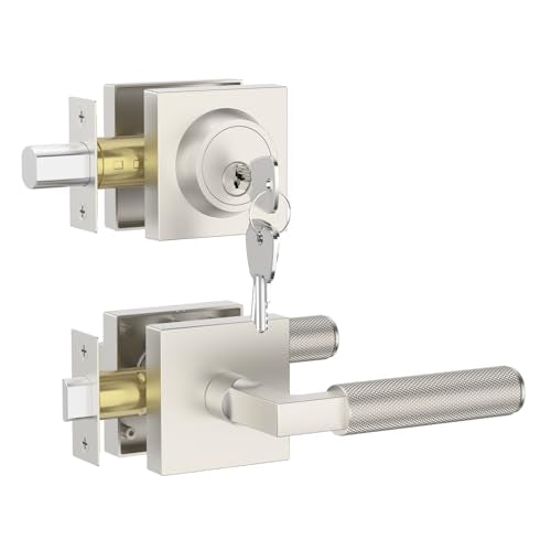 Asidrama 1 Pack Brushed Satin Nickel Passage with Deadbolts - color: Brushed Satin Nickel, size: 1 Pack, style: Passage with Deadbolt