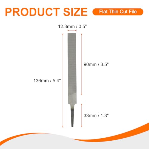 HARFINGTON Flat Thin Cut File 4" Double Cut Teeth High Carbon Steel Hand Rasp File without Handle for Metal Wood Deburring Removing - size: 4", style: Thin